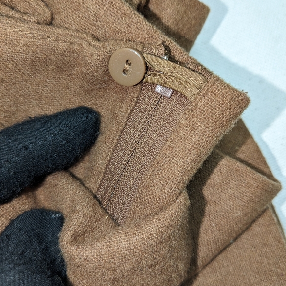 H & M Wool Mini Skirt women's brown lined quarter zip size Small K-1 - Picture 2 of 15